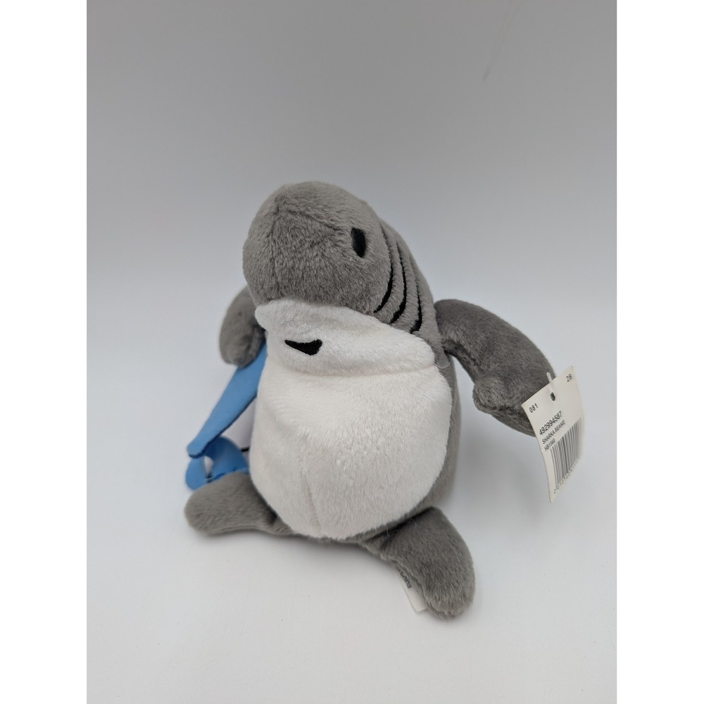 Crazy Shirts Sharka Bean Plush Gray Surfing Shark Blue Surfboard 7 Inch Stuffed